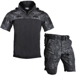 Camouflage Men Tactical Uniform Summer Short Sleeve Military T-shirts and Combat Pants US Army Airsoft  Paintball Clothing Suit