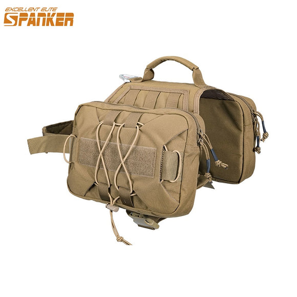 EXCELLENT ELITE SPANKER Outdoor Service Dog Harness Tactical Training Dog Vest Molle Dog Backpack with 2 Capacious Side Pockets