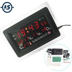 ECL-1227 0.5 inch Red Green Blue DIY Electronic Clock  DIY Kit Calendar Temperature English Panel Display DIY Electronic Clock