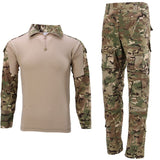 Tactical Camouflage Military Uniform Clothes Suit Men Women US Army Clothes Military Vest Combat Shirt + Cargo Pants Knee Pads