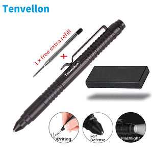 Tenvellon Self Defense Supplies Tactical Pen Flashlight Writing Safety Security Protection Personal Defense EDC Defensa Personal