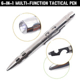 New Stainless Steel Tactical Pen Flashlight Screwdriver Tool Glass Breaker Bottle Opener Self-Defense EDC Tool Emergency Kit