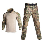 2020 Tactical airsoft Camouflage Military Uniform Clothes Suit Men US Army clothes Military Combat Shirt + Cargo Pants Knee Pads