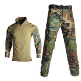 2020 Tactical airsoft Camouflage Military Uniform Clothes Suit Men US Army clothes Military Combat Shirt + Cargo Pants Knee Pads