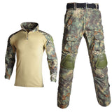 2020 Tactical airsoft Camouflage Military Uniform Clothes Suit Men US Army clothes Military Combat Shirt + Cargo Pants Knee Pads