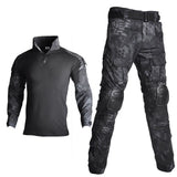 2020 Tactical airsoft Camouflage Military Uniform Clothes Suit Men US Army clothes Military Combat Shirt + Cargo Pants Knee Pads