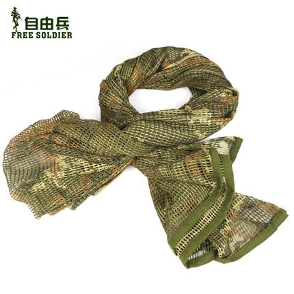 2018 Military Camouflage Mesh scarf Outdoor Tactical Sniper Face Veil Scarves for Airsoft Hunting accessory Hiking 190*90cm