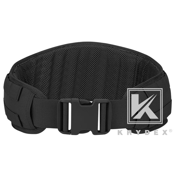 KRYDEX Tactical Padded MOLLE / PALS System Belt Combat Multi Function Quick Release Buckle Military Shooting Waist Belt Black