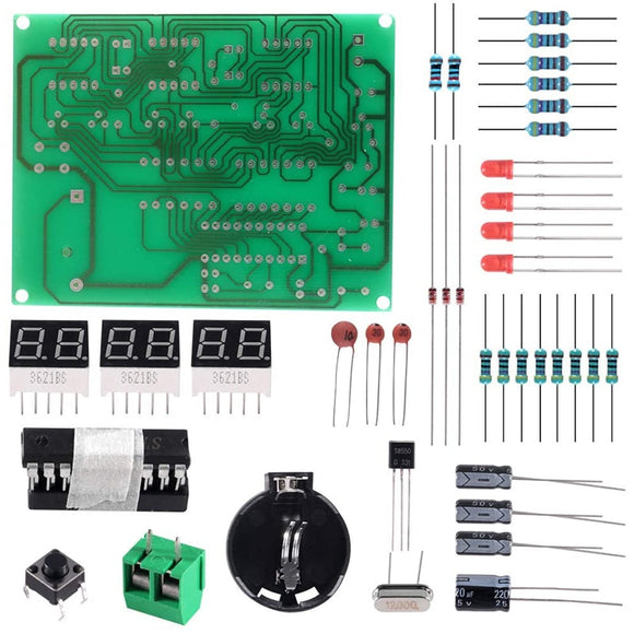 6-Digit DIY Digital Electronic Clock Kit AT89C2051 Chip Alarm Clock Kit PCB Soldering Practice Learning Kits