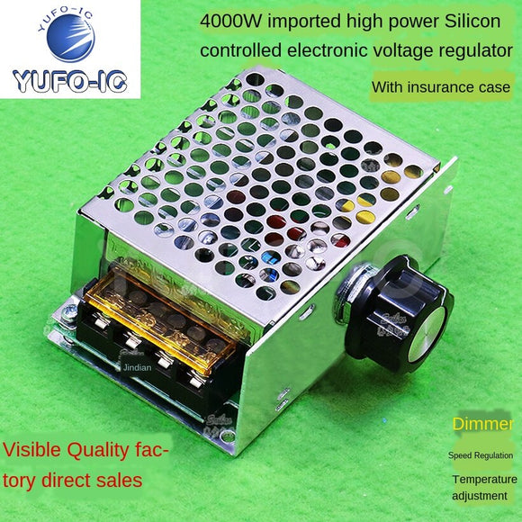 Free Ship 1PCS 4000W Imported High-Power Thyristor Electronic Voltage Regulator Dimming Speed Regulating AC Machine 220V  x-0.15