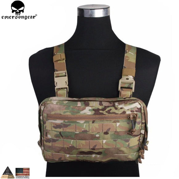 EMERSONGEAR EDC Bag Chest Recon Bag Tool Pouch Combat Tactical Vest Pouch Bag Multicam Black EM9285