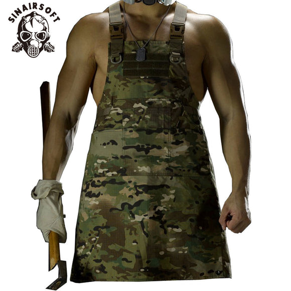 SINAIRSOFT 11 Color!Unisex Sleeveless Tactical Vest Apron Pinafore Camouflage Technician Mechanic Apron Tactical Multicam LY1402